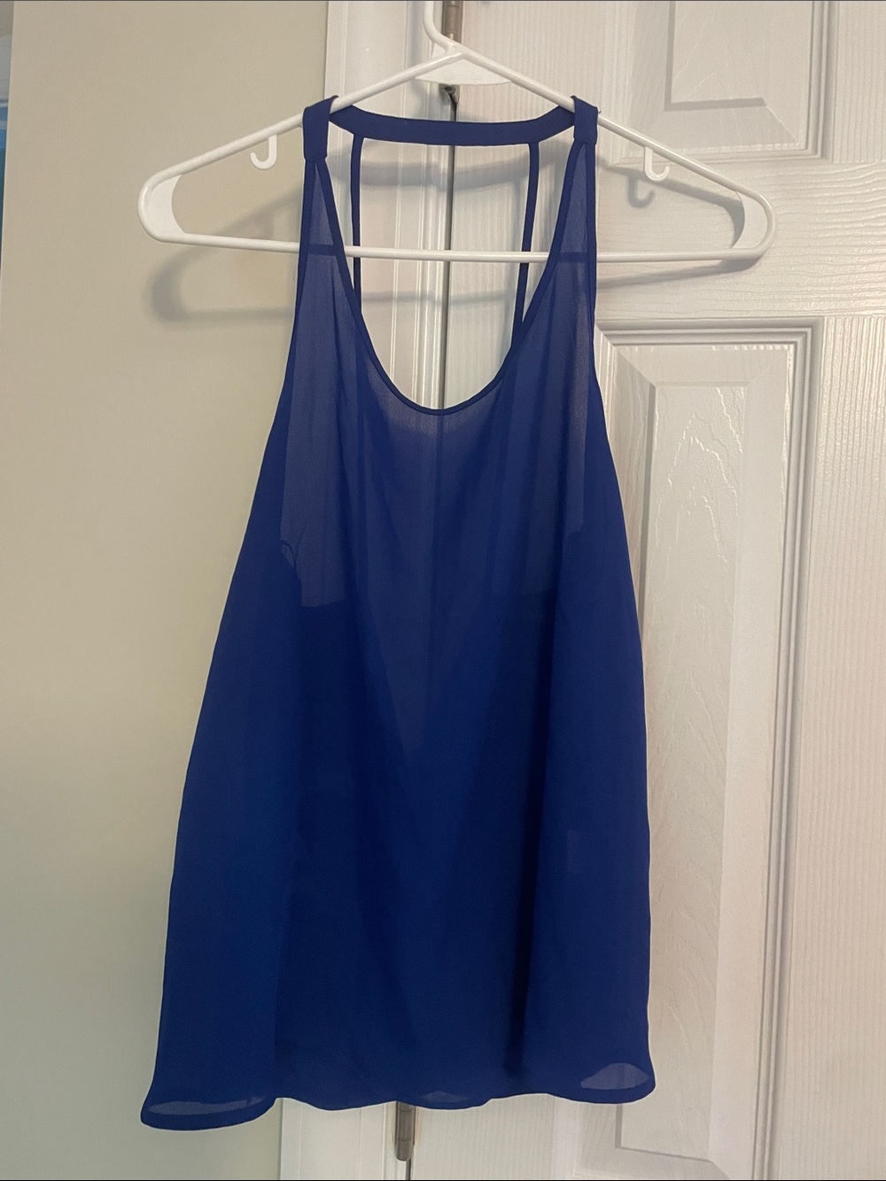 Maude Cobalt Sheer Strappy Chiffon Camisole